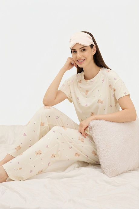 Buy Sweet Dreams Animal Printed Pyjama Set - Swan White
